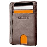 RUNBOX Slim Minimalist Front Pocket RFID Blocking Leather Wallets for Men and Women Card Holder Wallets Gifts for men