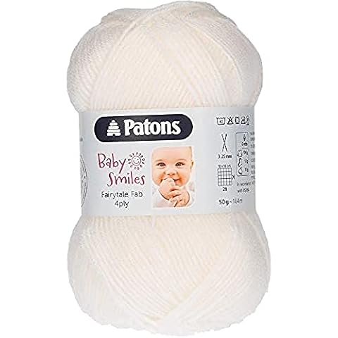 Patons Knitting Yarn, Acrylic, White, One Size Cover