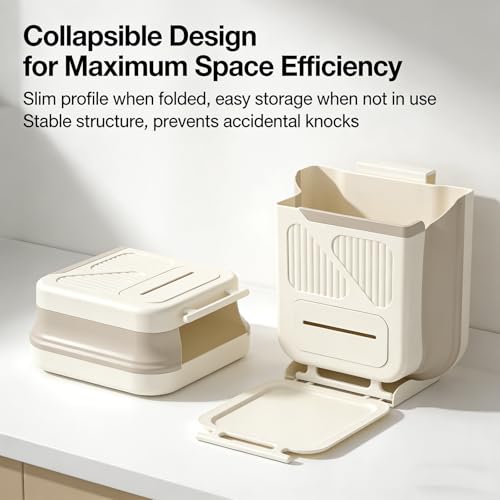 Papelera plegable colgante para puerta de gabinete 10L miniatura 3