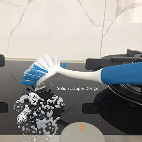 PHYEX 8-Pack Kitchen Diffusion Type Scrub Brush for Cleaning Dishes Pots Pan Sink and Bathroom with Comfortable Long Handle - Thumbnail 5