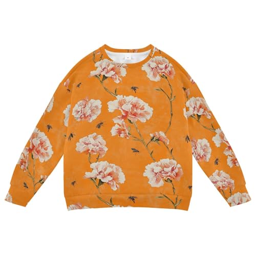 JUNZAN Chic Carnation Orange Little Boys Pullover Hoodie Fleece Sweatshirts for Boys Party 4T