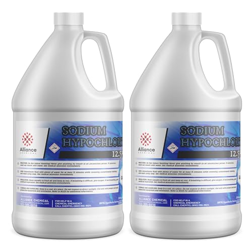 Sodium Hypochlorite 12.5% - 2 Gallons – for Industrial Cleaning, Oxidation, Chemical Processing, and Surface Preparation