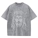 Reuseket Mens Jesus Rhinestone Shirt God Christian Oversized Shirts Faith Religious Garphic Tshirts Rhinestone Acid Wash Top(Light Gray,M)
