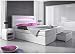 Produktbild Furnix Boxspringbett Bett Doppelbett 180 cm x 200 cm mit 2 Bettkasten LED weiß