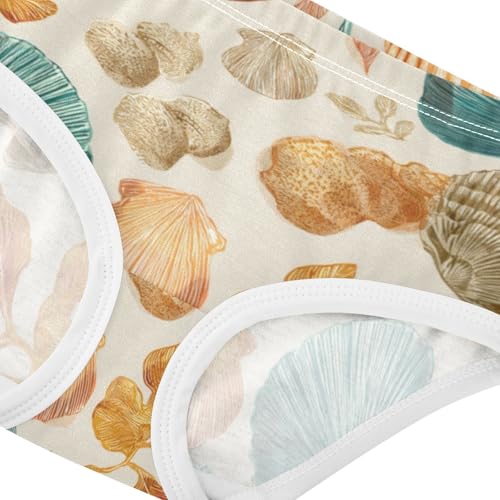 ZZKKO Shell Coral Ocean Girls Underwear Toddler Panties for Girls Comfort Brief Size 2T-8Y3