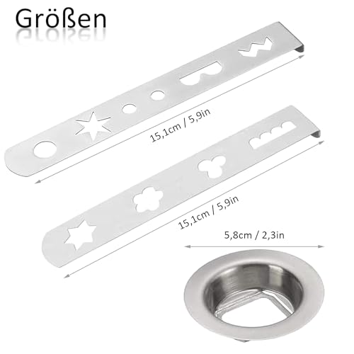 Biskuitaufsatz Set aus 3 Edelstahlteilen