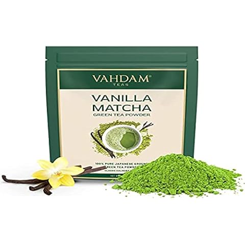 VAHDAM, Vanilla + Matcha Green Tea Powder (25g,12 Servings) SUPERFOODS Blend - Japanese Matcha Powder with 100% Natural Vanilla | Brew Delicious Vanilla Matcha Latte, Packaging may vary Cover