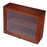 KOMBIUDA Vitrina Pequeña De Escritorio para Exhibición y Figuras De Madera Maciza Puerta Acrílica, Diseño Vintage y Compacto para Organización y Decoración del Hogar