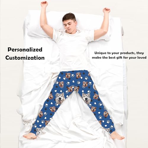 Custom Face Pajama Pants for Men Women,Personalized Unisex Photo Sleepwear Pj Bottom Customized Christmas Gifts for Him Her2