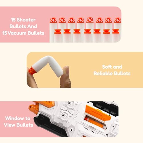 Image of Alpha Striker Electric Motorized Toy Gun with Scope, 30 Soft Darts, USB Type-C Rechargeable, Long Range 60ft+, 1-Hour Playtime, for Kids & Adults (8+), Made in India