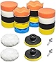 22 PCS Drill Polishing Buffing Pads Kit, Car Foam Drill, 3' Buffing Pads, Automotive Polisher for Drilling, Buffing, Waxing, Detailing Kit for Car(18 Pads, 2 Drill Adapter, 2 Suction Cup)