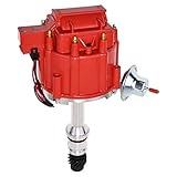 A-Team Performance HEI Complete Distributor & Ignition Coil - 65KV Coil, Red Cap & One-Wire Install - Compatible with Oldsmobile V8 260-455 Engines - Hardened Gears & CNC Aluminum Shaft