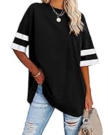 Features: Oversized printed short vintage-sleeve t-shirt, half-sleeve top, cotton baseball t-shirt, casual loose boyfriend style, summer tops are versatile and timeless. Size reference: S = (DE 34–36), M = (DE 38–40), L = (DE 42–44), XL = (DE 46–48),...