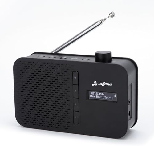 ByronStatics DAB/DAB+ & FM Digital Radio Portable Radios Mains and Battery Powered Bluetooth Alarm Clock Sleep Timer Perfect for Home Office or Outdoors Black