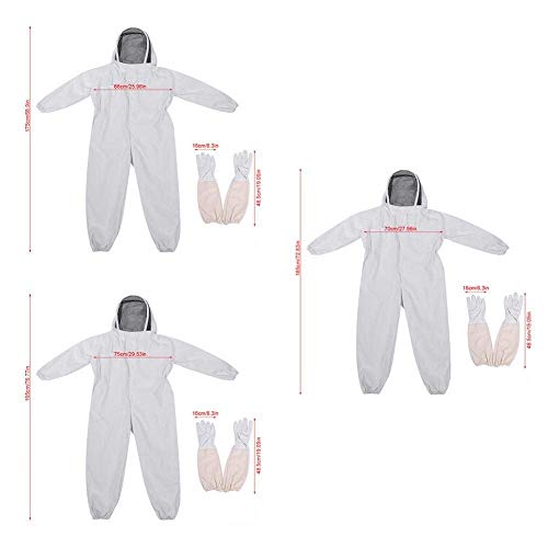 Youth Union Imkeranzug mit Zaunschleier Schutzhandschuhe, Belüfteter, Baumwolle Bienenzucht Anzug, Unisex Overall Bee… – Bild 6