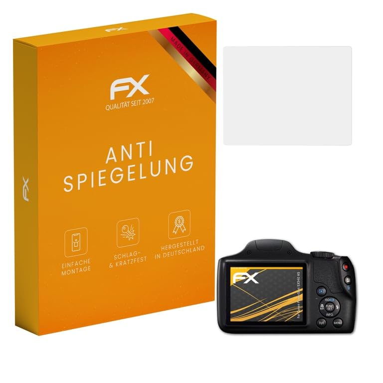 atFoliX Screen Protector compatible with Canon PowerShot SX540 HS Screen Protection Film, anti-reflective and shock-absorbing FX Protector Film (3X)