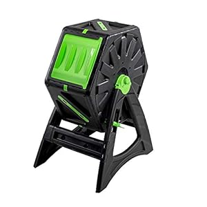 UPP Trommel-Komposter 70 L | Schnellkomposter, Composter für Bio- und Garten-Abfälle | Gartenkomposter inkl. interne Belüftung – beschleunigt Herstellung von Kompost, Bio-Dünger | schwarz-grün