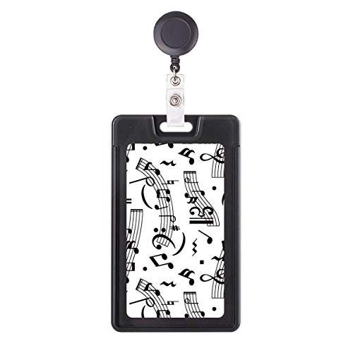 Funda retráctil para tarjetas de notas musicales y barras portacredenciales de plástico duro