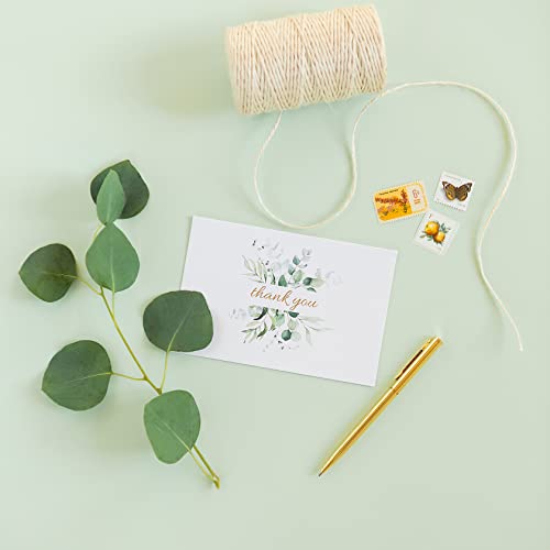 Eucalyptus Wedding Thank You Cards With Envelopes, Pack Of 48 Thank You Cards Bulk, 4X6, Blank Thank You Cards Business, Thank You Notes For Bridal Shower, Baby Shower, Engagement Party, Tarjetas De Matrimonio #TOP4
