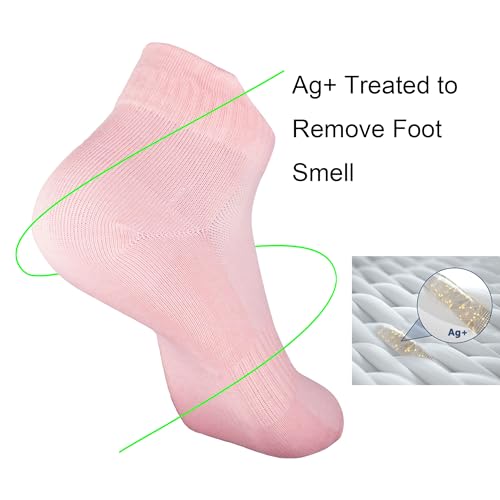 Image of Womens Anti Odor Breathable Moisture Wicking Sports Cotton Low Cut /Quarter Crew Socks for Athletes Foot