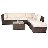 Vanage Montreal Gartenmöbel-Set XXXL, schöne Polyrattan Lounge Möbel - 6