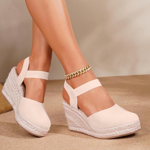 Espadrilles compensées fermées à plateforme et finitions soignées
