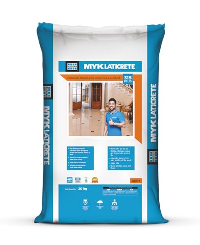 Image of MYK LATICRETE 315Plus Premium Tile Adhesive(20 KG, Grey) Polymer Modified for Installing Small & Medium Format Ceramic & Vitrified-Tiles on Concrete & Cement based substrates on Interior Floor &Wall