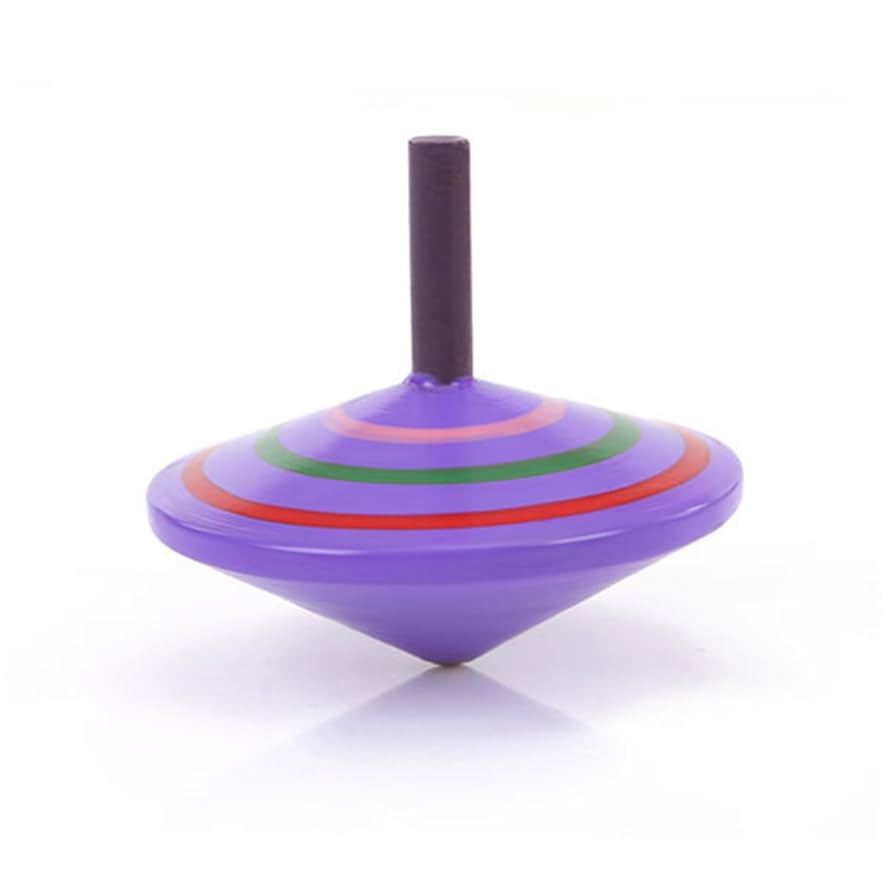 Amazon | BRIGHTFUFU 5個 手回しごま 手回しコマ コマ 木製