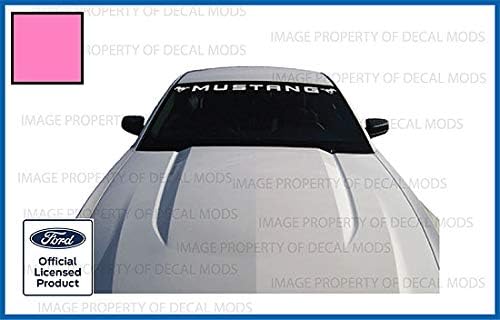 Decal Mods Front Windshield Banner Compatible with Ford Mustang (2010-2014) Decal Sticker Graphic V6 Pony - PMP (Soft Baby Pink) - CSOFTPINK