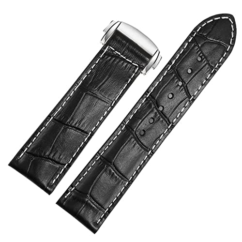 Bracelet de montre Oris cuir véritable 22mm 20mm boucle déployante givrée
