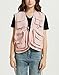 HaoMay Women's Outdoor Fishing Safari Buckle Vest Multi-pocket Photography Vest(Pink, X-Large)