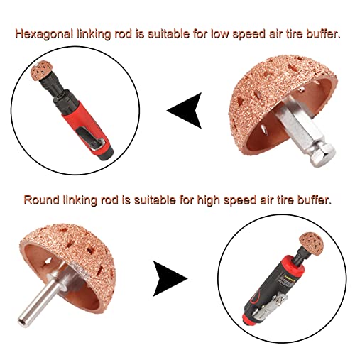 Image of SPEEDWOX 55mm Tire Buffer Wheel Bowl Type Grinding Head Tungsten Steel Tire Repair Tool with 2 Pcs Linking Rod Adapter, for Tire Repair Grinding Pad Grinder Power Tool Accessories