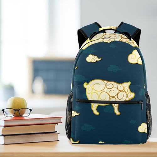 Sac à dos imprimé cochon multicolore pour école et voyage 40cm - 5