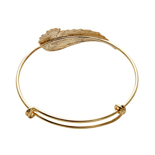 Senfai Supernatural Protection Angel Wing Adjustable Love Bangles Women Girl Charm Bracelets Gifts (Gold) #TOP1