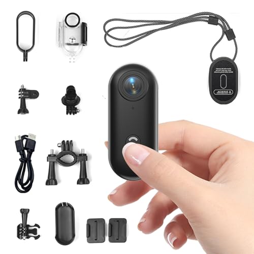 Zeerkeer Mini Camara Deportiva 4K Camara Colgante Iman 120° Angular Amplio Cámara para Casco Action CAM Grabar Mientras se Carga Clip Bodycam para POV, Bicicleta y Carrera (Negro)