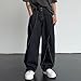 Mens Irregular Streetwear Loose Jeans Hip Hop Stacked Baggy Jeans Fashion Wide Leg Skater Denim Pants (Black,5X-Large)