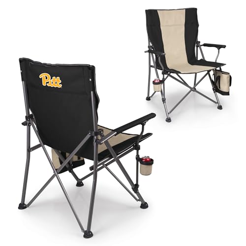 PICNIC TIME NCAA Pittsburgh Panthers Big Bear XXL Camp Chair with Cooler, Heavy Duty Beach Chair, 500 lb Capacity Camping Chair with Carry Bag, (Black)