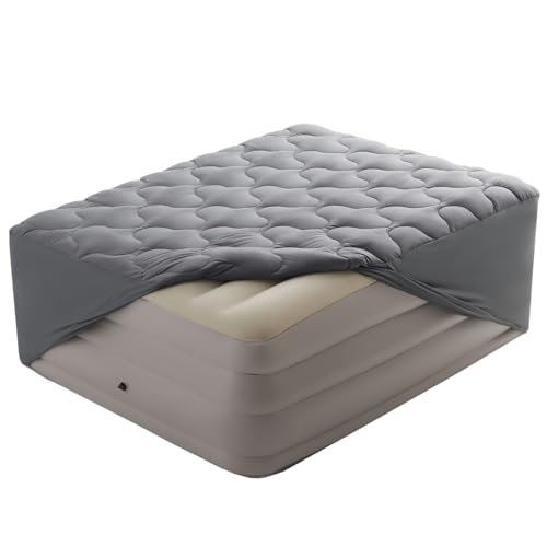 SLEEP ZONE King Air Mattress Pad Dark Gray