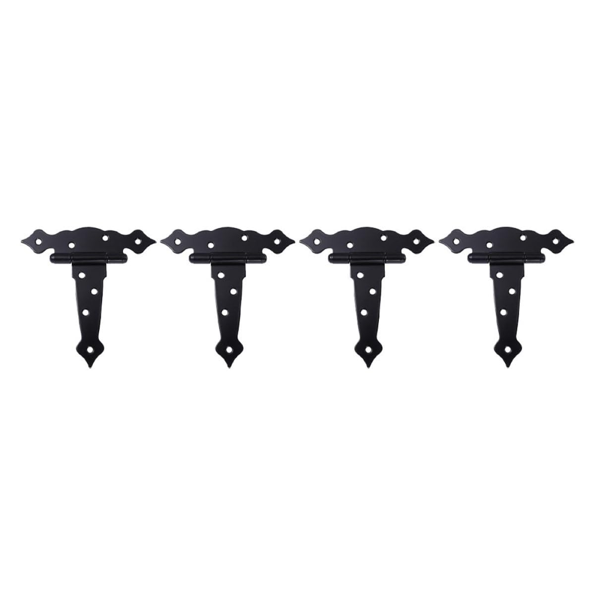 Charnières en T pour porte en bois noir laqué 5 pouces lot de 4 pièces en fer
