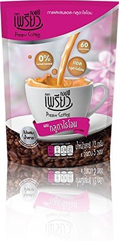 Preaw Coffee Instant Coffee Powder with L-Glutathione 12g x 20pcs , Beverage , By Thaidd