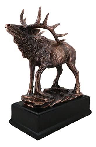 Estatua rústica de ciervo wapití grande en bronce miniatura 3