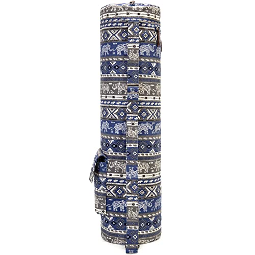 Boence Yoga Mat Bag, Full Zip Exercise Yoga Mat Sling Bag With Sturdy Canvas, Smooth Zippers, Adjustable Strap, Large Functional Storage Pockets - Fits Most Size Mats (Blue) #TOP2