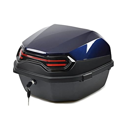 バイク リアボックス 44L トップケース バイクボックス バイク用ボックス 着脱可能式 大容量 原付 スクーター フルフェイス収納可能 ヘルメット入れ ブルー1