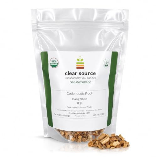 Clear Source Herbs Organic Codonopsis Root (Codonopsis pilosula Radix, Dang Shen) – USDA Certified Organic – Herbal Tea, Decoctions, Congee & Traditional East Asian Wellness Ingredient – Lab-Tested