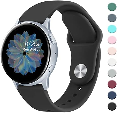 TEWIN Bands for Samsung Galaxy Watch Active 2 40mm 44mm / Galaxy Watch Active, 20mm Stainless Steel Mesh Watch Strap for Galaxy Watch 3 41mm / Galaxy Watch 42mm / Galaxy Watch 4 40mm 42mm 44mm 46mm (Black)