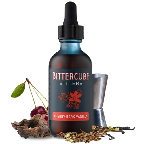 Bittercube Cherry Bark Vanilla Cocktail Bitters, 2 oz – Wild Cherry Bark, Vanilla Bean & Spice – Perfect for Old Fashioned, Manhattan, Whiskey Sour & Craft Cocktails – Premium Small-Batch Artisanal Bitters