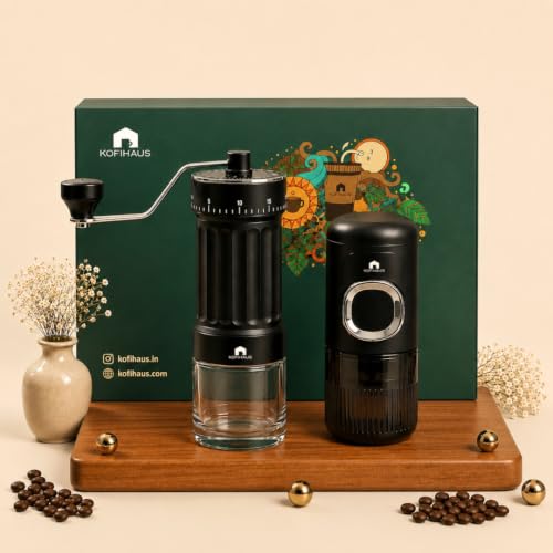 Image of Premium Coffee Gift Box | Manual Hand Coffee Grinder + Portable Coffee Maker | Travel Coffee Brewing Kit | Gift for Coffee Lovers