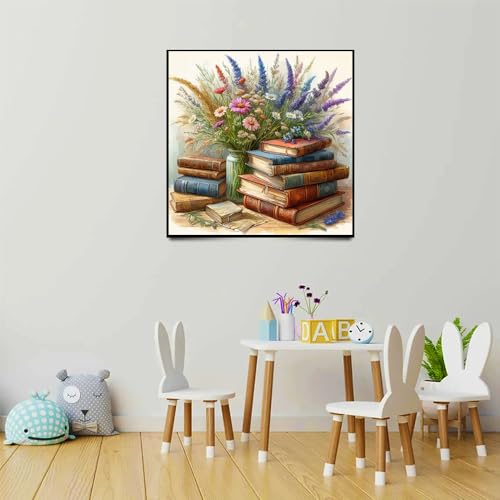 Image of Huacan Cross Stitch Kits Stamped Flowers Full Range 11CT DIY Landscape Embroidery Kit for Adults Beginners 16 x 16 in