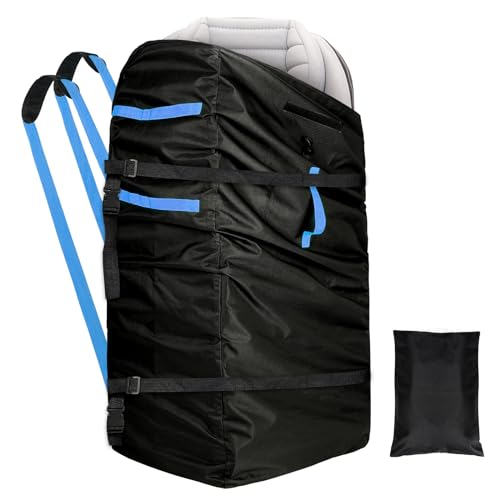 LIHAO Stroller Bag Car Seat Travel Bag Pram Bag Gate Check Bag Pushchair Cover Waterproof Storage Bag for Airplane, Baby Child Kids Infant Strollers Large Portable 420D Oxford,Black