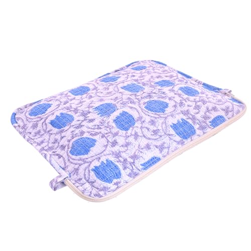 Housse matelassée ordinateur 15" fermeture éclair fleur - 6